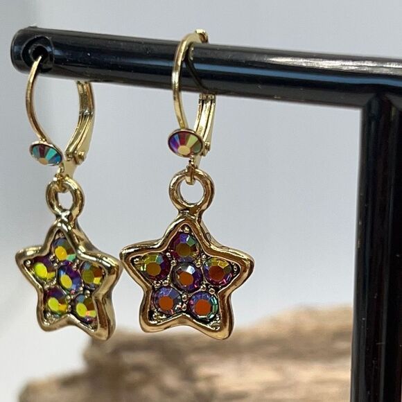 KIRKS FOLLY FREEDOM STAR DANGLE EARRINGS - Picture 7 of 8